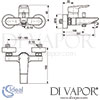 Ideal Standard Tesi Exposed Bath Shower Mixer Dimensions